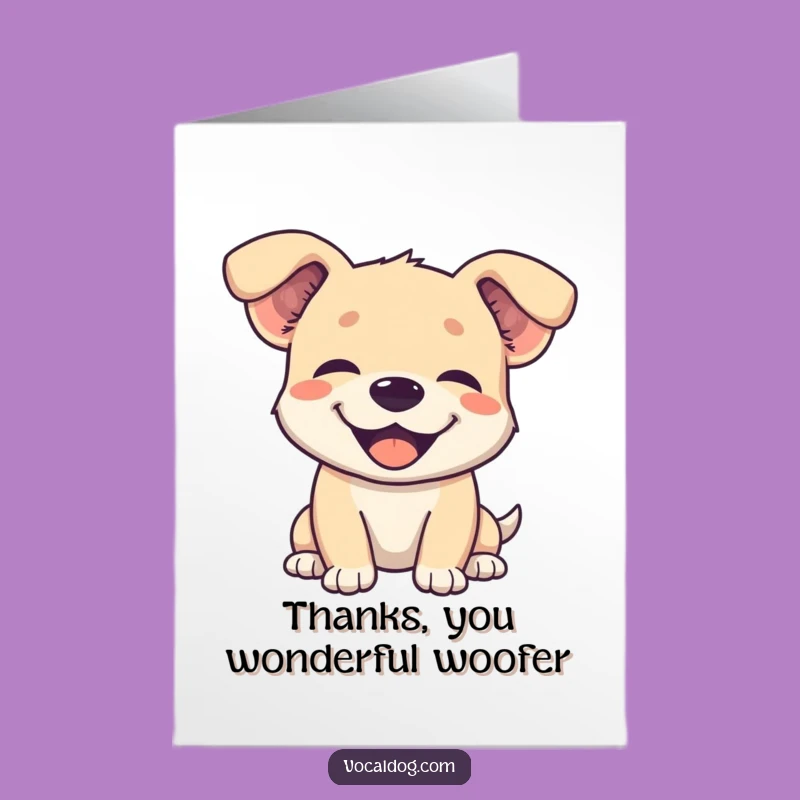 Free Printable Thank You Card: Happy Dog, Grateful Downloadable Hug
