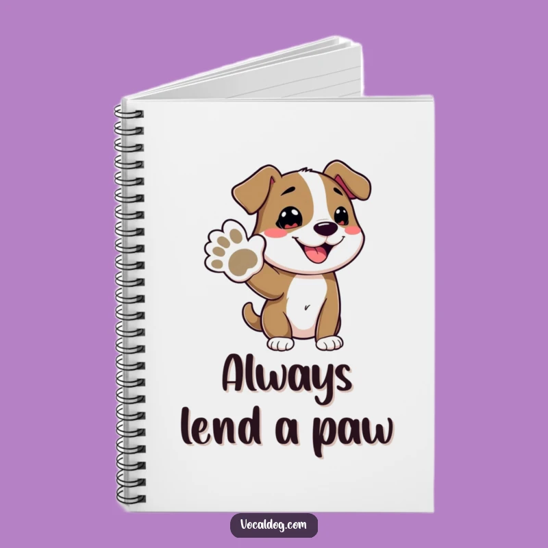 Keep your thoughts organized and your spirits high with this funny notebook featuring a dog offering its paw. Ideal for notes, doodles, and daily musings.