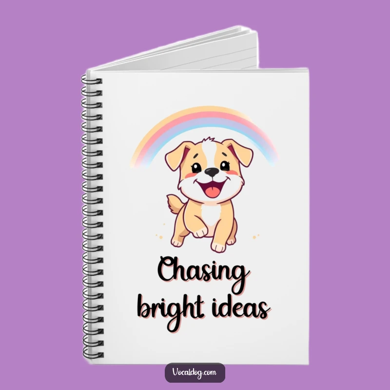 Funny Puppy Rainbow Notebook - Smiling Dog Pages, Dream Journal, Perfect Gift