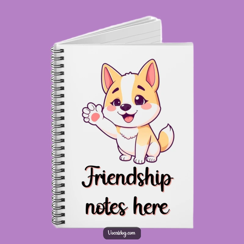 Funny Friendly Dog Notebook - Happy Dog's Paw, Jot Down Notes, Perfect Gift