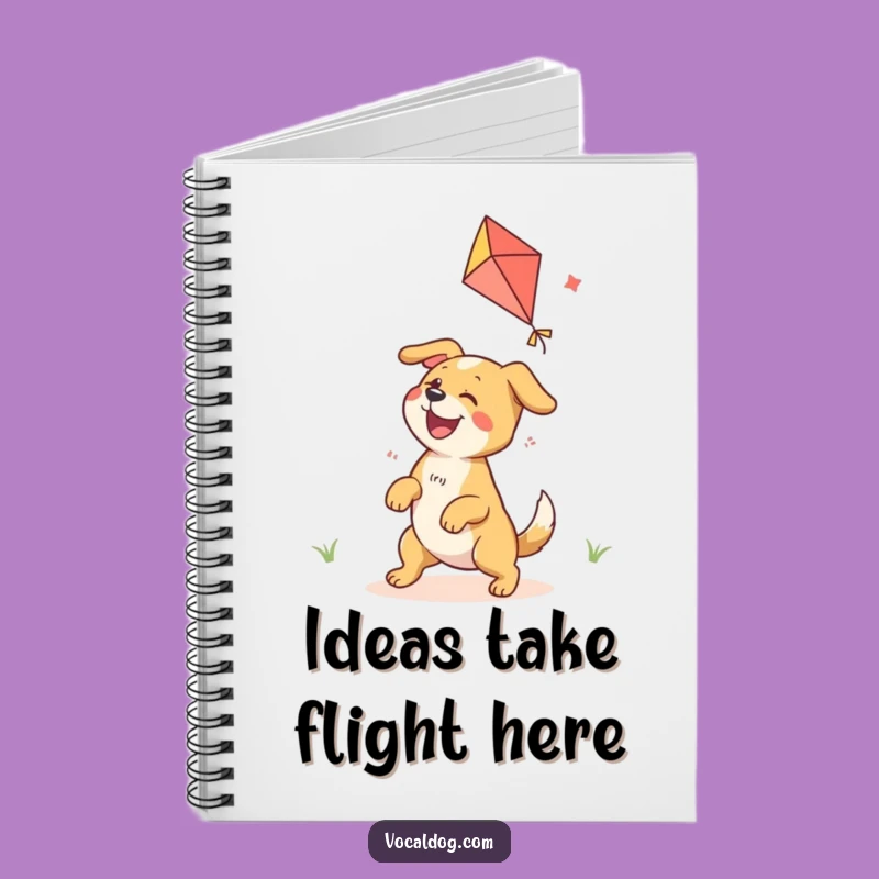 Funny Ecstatic Dog Kite Flying Notebook: Jot Down Your Happy Thoughts Hilariously!