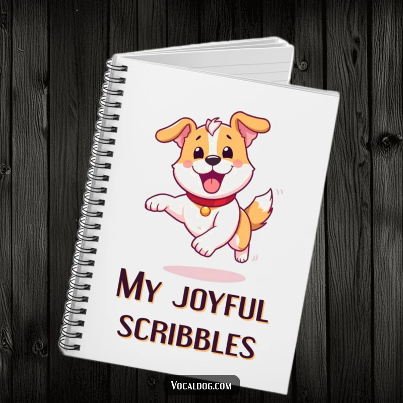 Funny Notebook: A notebook cover featuring a dog running with pure, unadulterated joy, celebrating ultimate happiness and freedom.