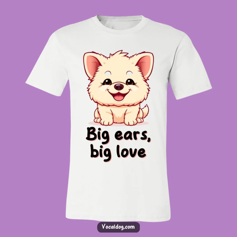 Funny Big Ears Dog T-Shirt: Joyful Grin - Hilarious Gift for Pup Fans