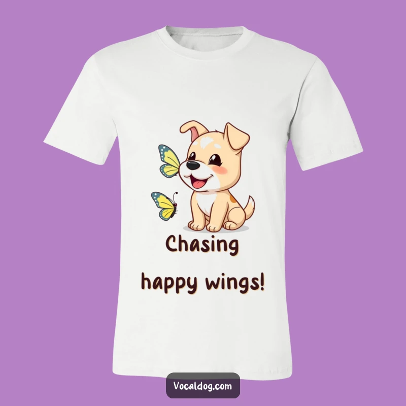Funny Dog Butterfly Bark T-Shirt: Spread Happy Vibes!