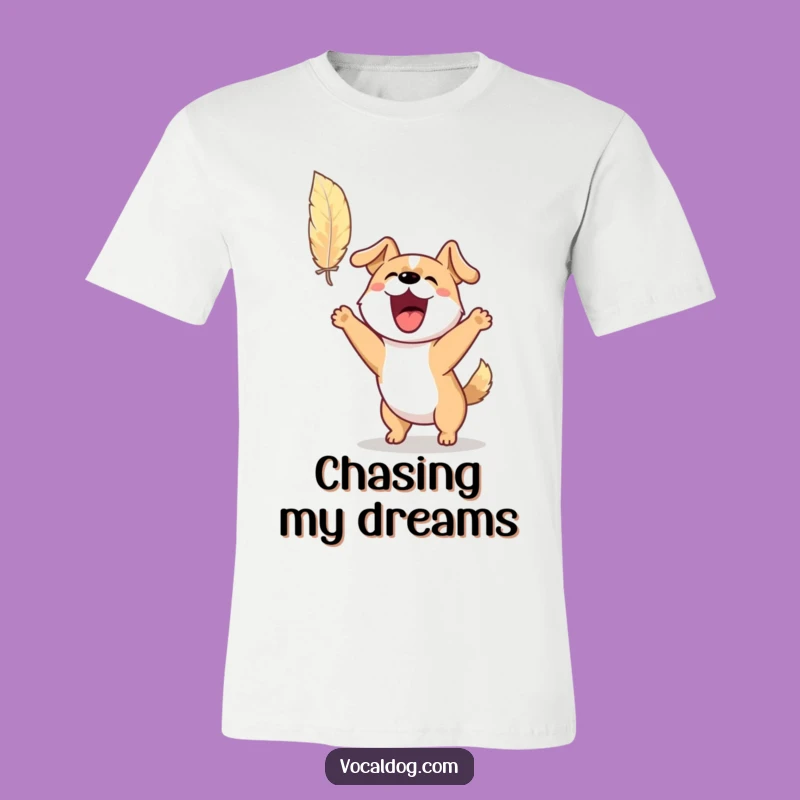 Funny Barking Dog T-Shirt: Feather Chase Excitement, Ideal Funny Gift