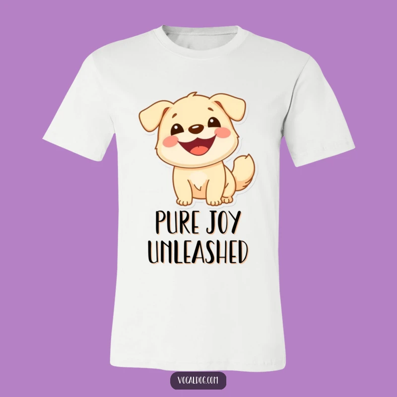 Funny Cheerful Dog T-Shirt: Wear Your Happiness with a Bouncy Smile