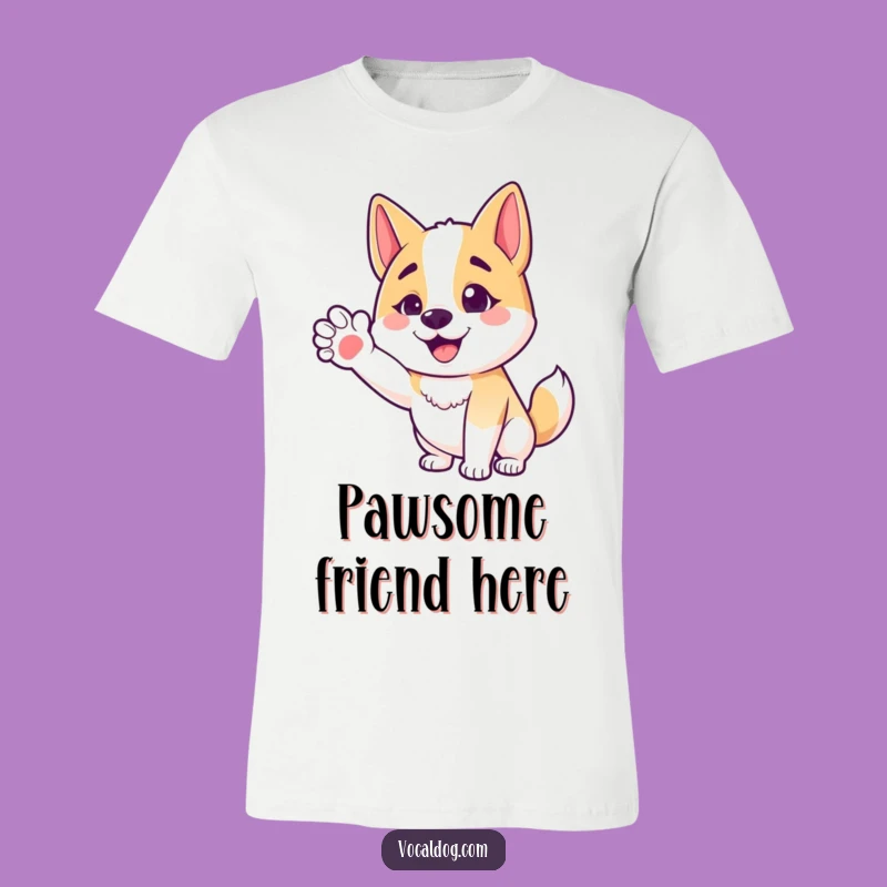 Funny Friendly Dog T-Shirt - Happy Dog's Paw, Welcoming Vibe, Great Gift