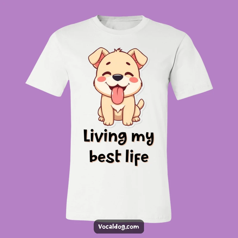 Funny Happy Dog T-Shirt: Tongue Out Contentment for Dog Lovers Gift