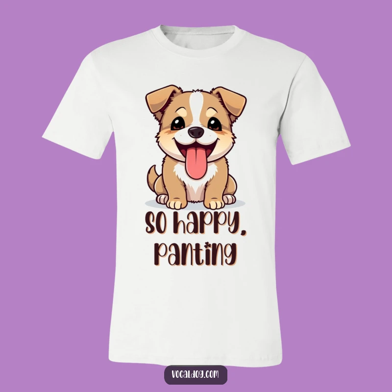 Funny Joyful Dog T-Shirt - Panting Pup, Tongue Out Fun, Awesome Gift