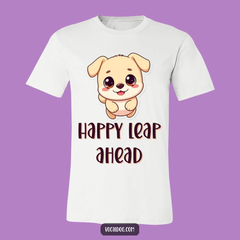 Funny Bounding Dog T-Shirt: Round Character Big Eyes, Ideal Funny Gift