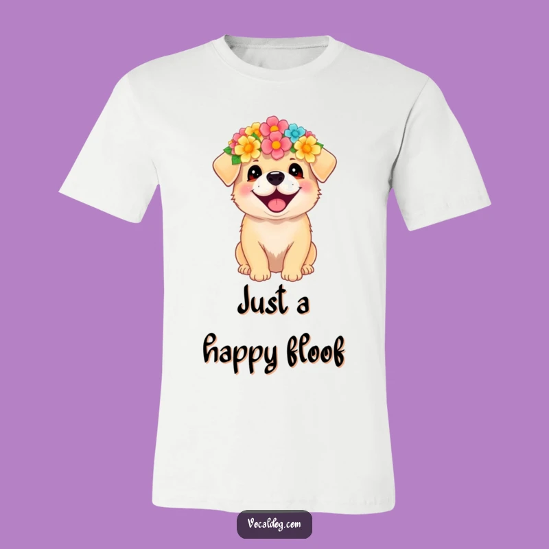 Funny Flower Crown Dog T-Shirt - Adorable & Hilarious Happy Canine Tee