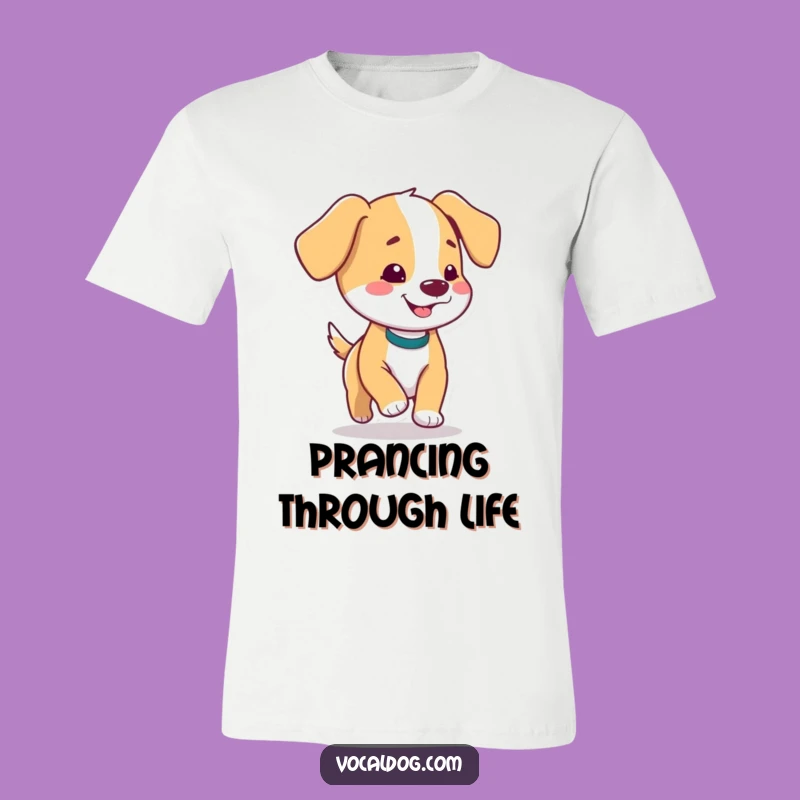 Funny Prancing Dog T-Shirt: Floppy Ears Joyful Design, Ideal Funny Gift