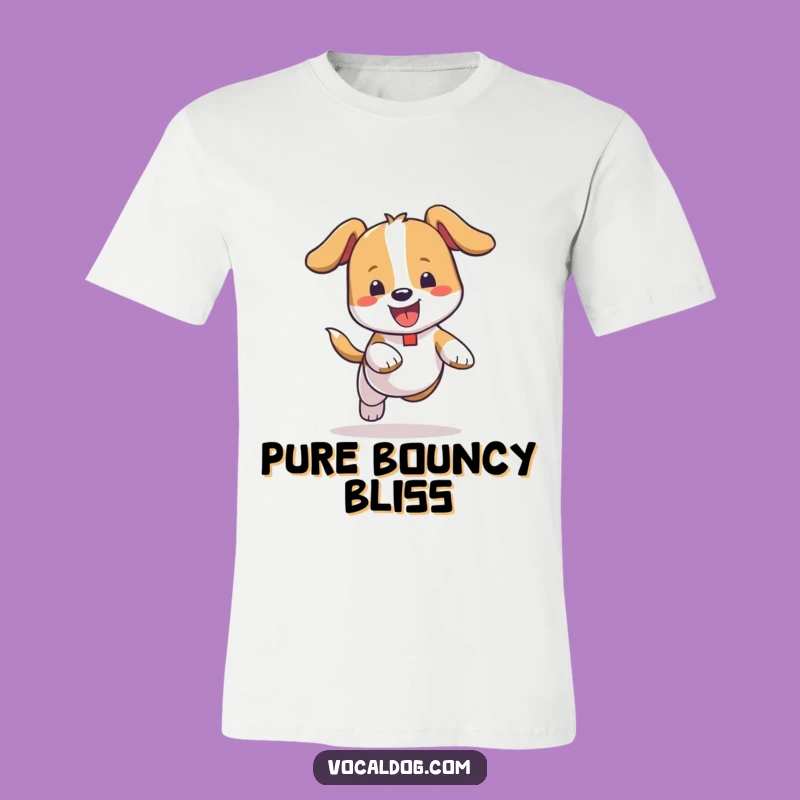 Funny Bouncing Dog T-Shirt: Wearable Happiness, Carefree Design, Perfect Humorous Gift