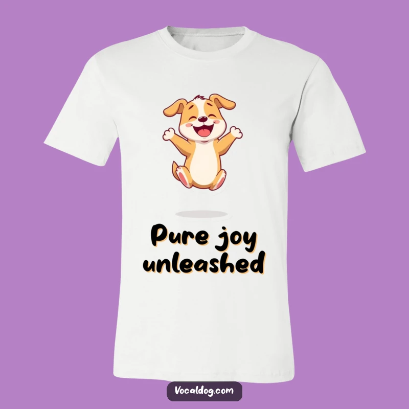 Funny Bouncing Dog T-Shirt: Enthusiastic Pup Joy, Great Gift