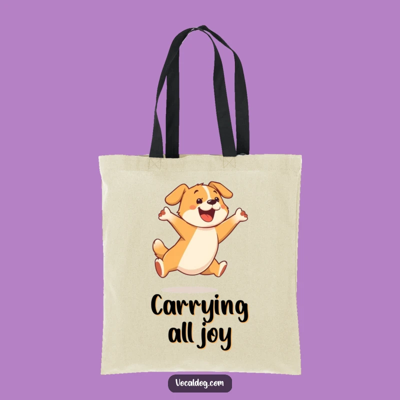 Funny Leaping Dog Tote Bag: Carry Your Happiness with Hilarious Pawsitivity