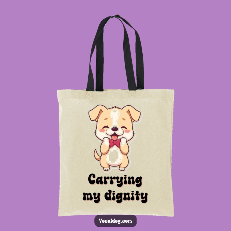Funny Bowing Dog Tote Bag: Carry Your Essentials with Canine Class and Humor