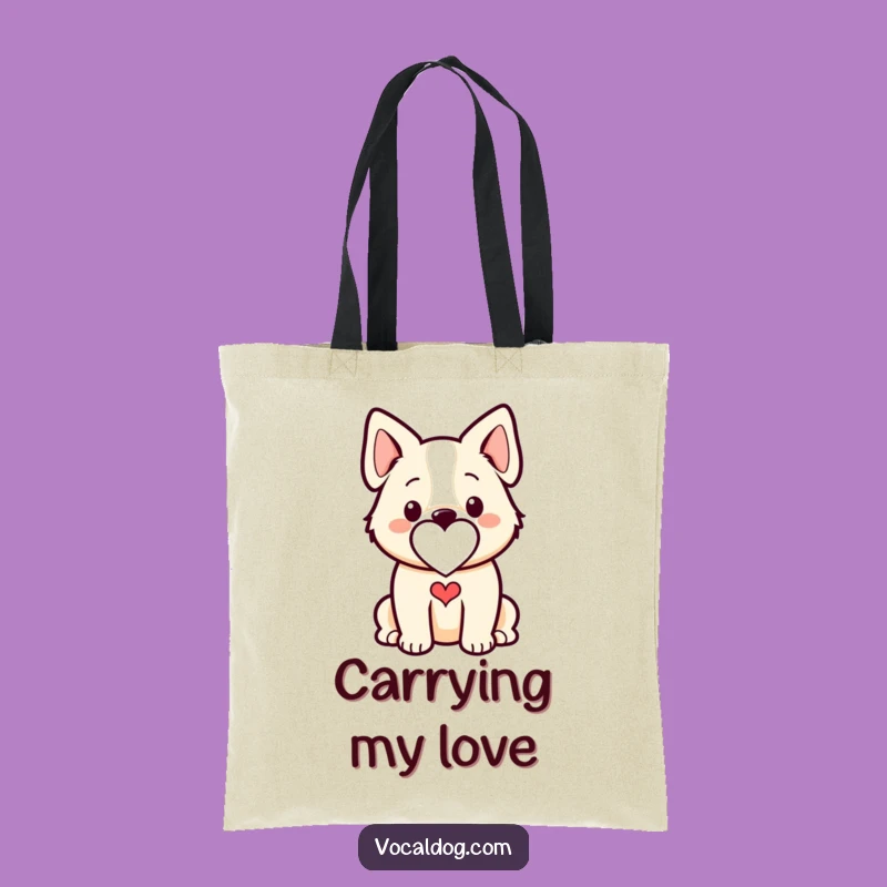 Funny Dog Heart Outline Tote Bag - Your Stylish & Hilarious Pet Gift