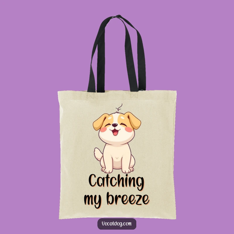 Funny Breeze Dog Tote Bag: Carry Your Calm Anywhere