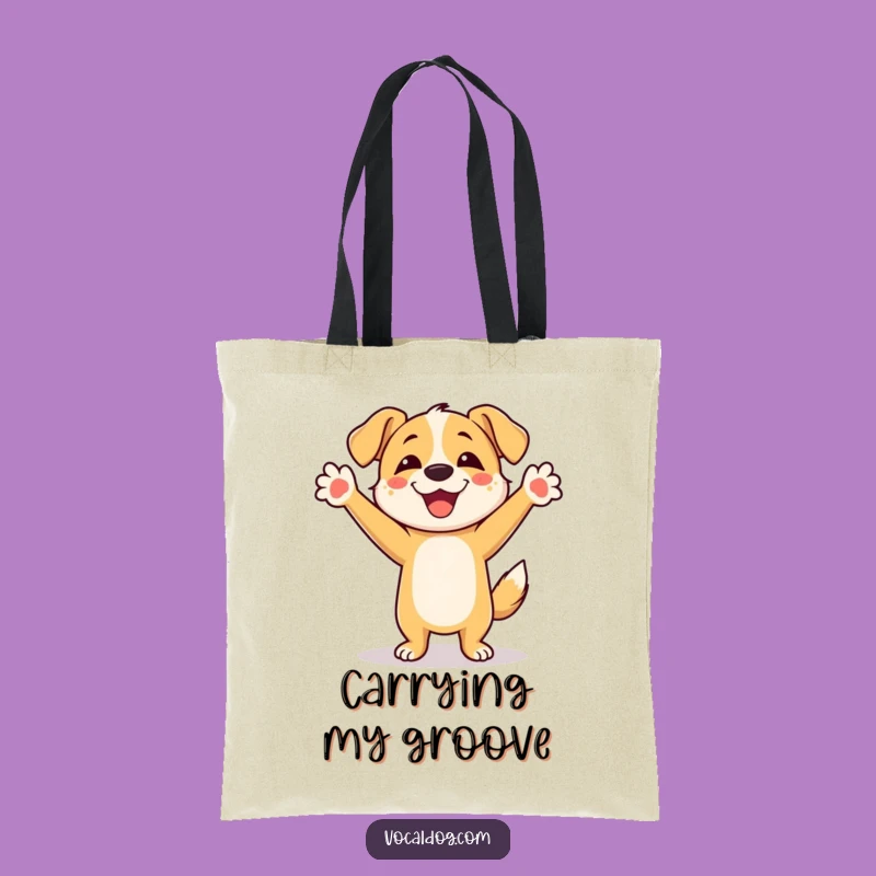 Funny Dancing Dog Tote Bag: Joyful Pooch Carryall, Perfect Gift