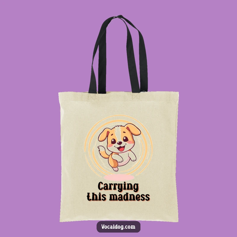 Funny Dizzy Dog Tote Bag: Tail Chasing Errands, Practical Gift