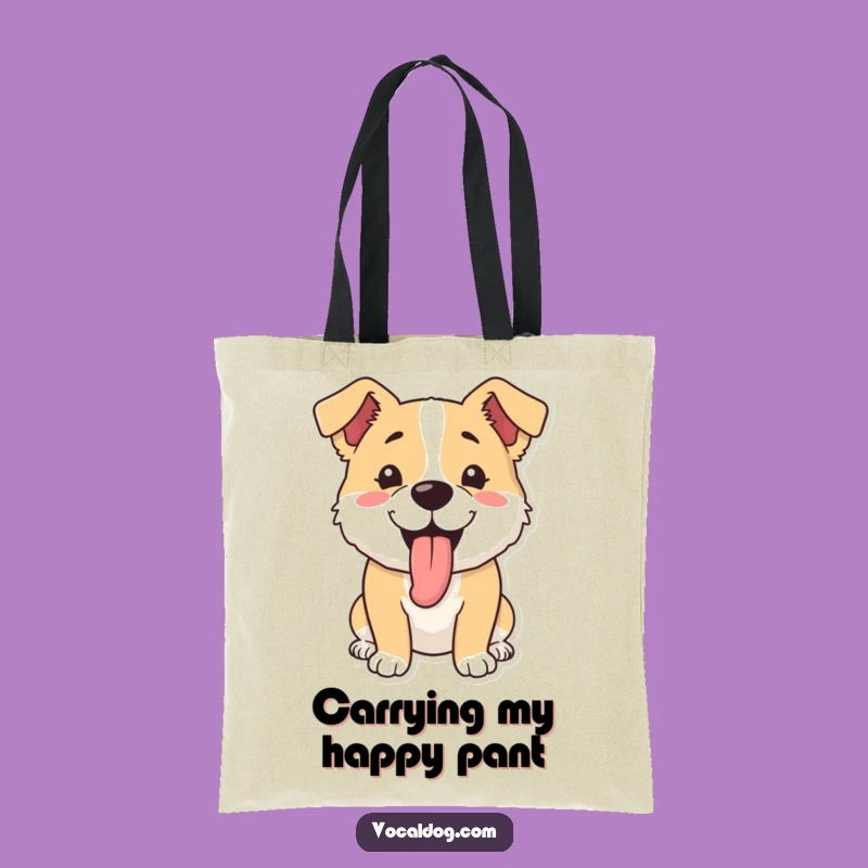 Funny Dog Panting Tote Bag: Carry Your Happy Energy
