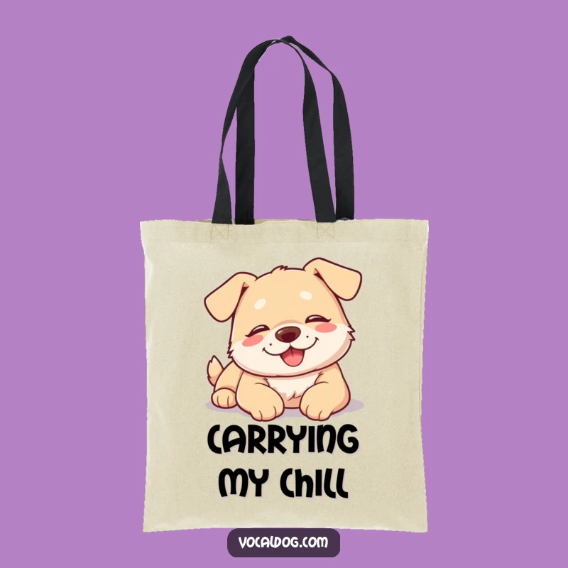 Funny Dog Sunbathing Tote Bag: Carry Your Essentials with Relaxed Pup Charm