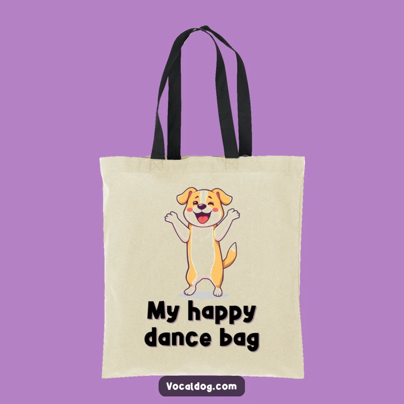 Funny Dog Happy Dance Tote Bag - Carry Your Essentials with Energetic Humor